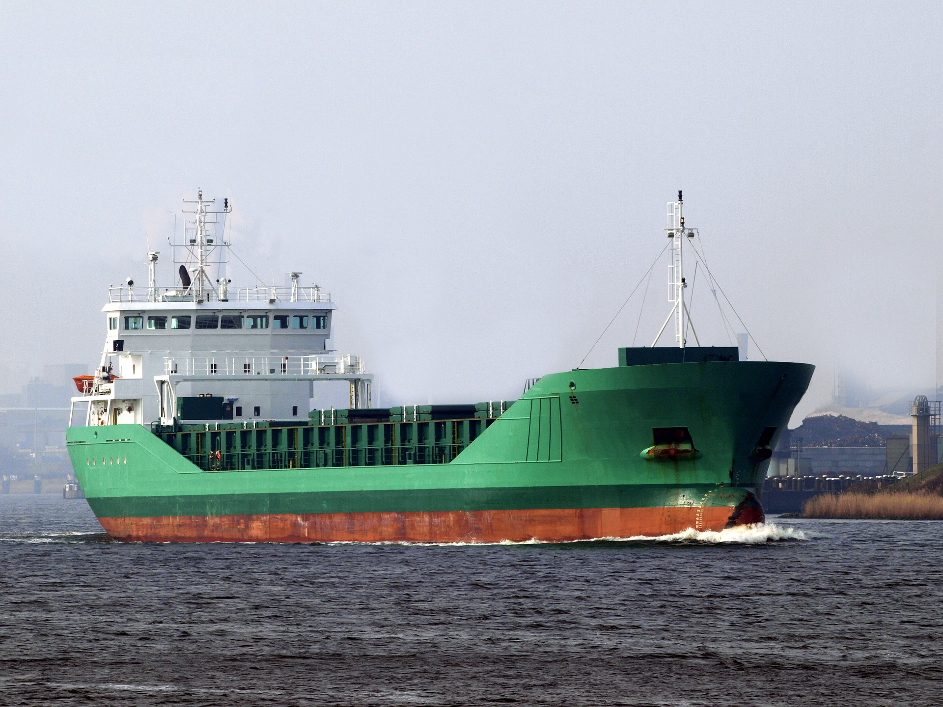 Image of green and white vessel